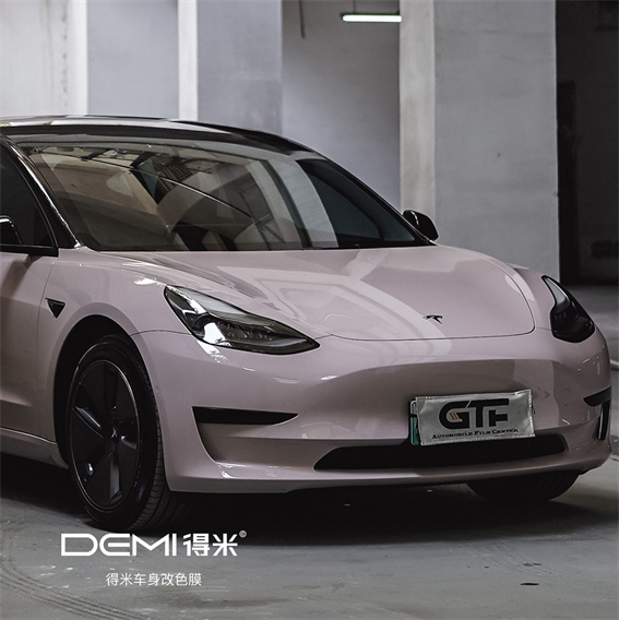 特斯拉Model3-PET渐变花悦粉